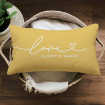 Liebe in Herzschrift Golden Yellow Custom Monogram