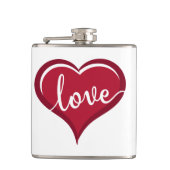 Liebe in Herzvalentinen Flachmann (Vorderseite)