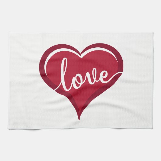 Liebe in Herzvalentinen Geschirrtuch (Horizontal)