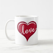 Liebe in Herzvalentinen Kaffeetasse (Links)