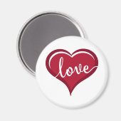 Liebe in Herzvalentinen Magnet (Vorderseite/Rückseite)