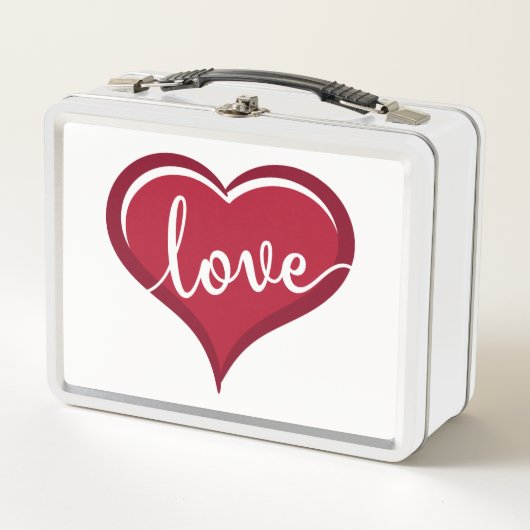 Liebe in Herzvalentinen Metall Lunch Box (Vorderseite)