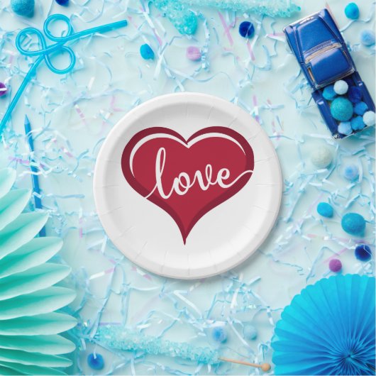 Liebe in Herzvalentinen Pappteller (Party)