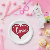 Liebe in Herzvalentinen Pappteller (Party)