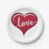 Liebe in Herzvalentinen Pappteller (Vorderseite)