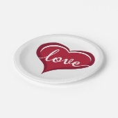 Liebe in Herzvalentinen Pappteller (Schrägansicht)