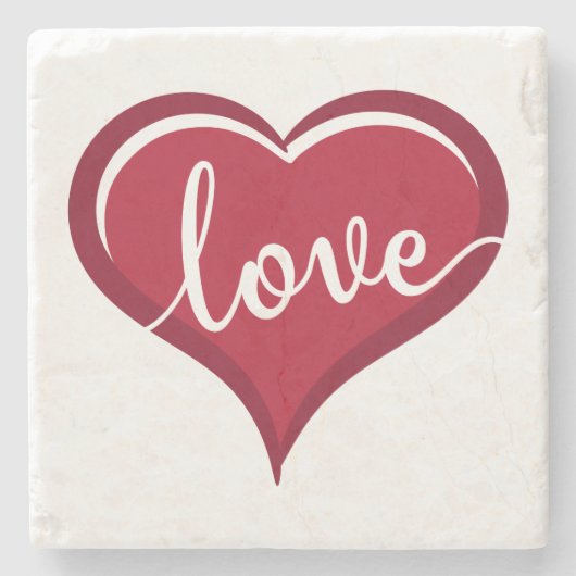 Liebe in Herzvalentinen Steinuntersetzer (Vorderseite)