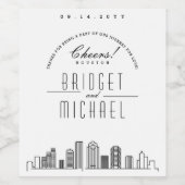 Liebe in Houston | Cheers & Danke! Weinetikett (Einzelnes Label)