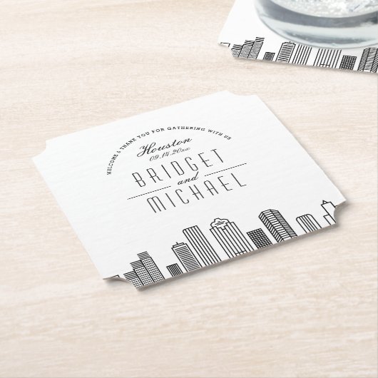 Liebe in Houston | City Skyline Willkommen Untersetzer (angewinkelt)