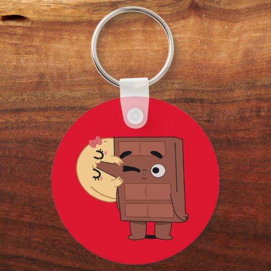 Liebe in jedem Bite Funny Niedlichen Couple Liebe  Schlüsselanhänger (Vorderseite)