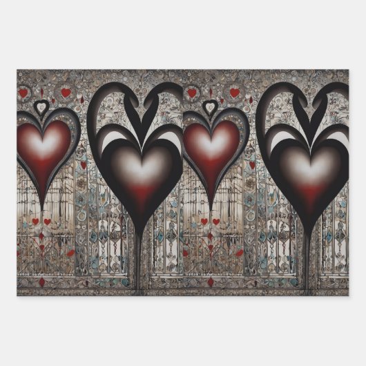 Liebe in jedem Heartbeat-Wrapping-Paper Geschenkpapier Set (Vorderseite)