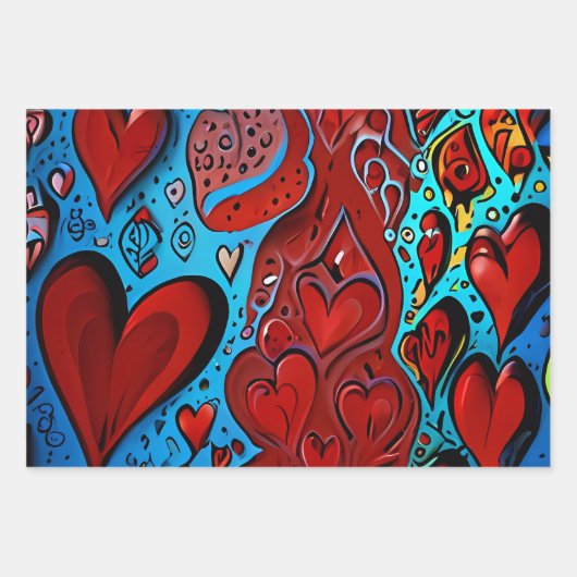 Liebe in jedem Herzschlag Geschenkpapier Set (Vorderseite)