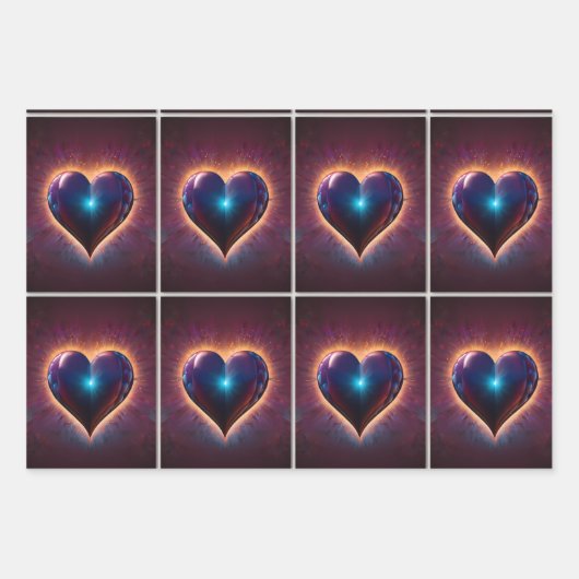 Liebe in jedem Herzschlag Geschenkpapier Set (Vorderseite)