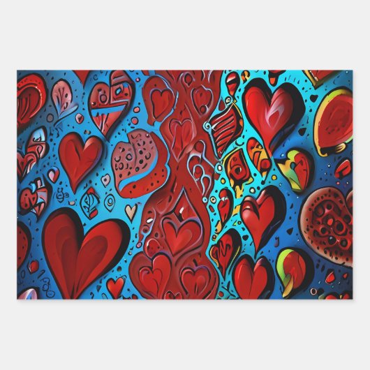 Liebe in jedem Herzschlag Geschenkpapier Set (Vorderseite 2)