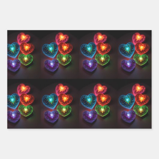 Liebe in jedem Herzschlag Geschenkpapier Set (Vorderseite)