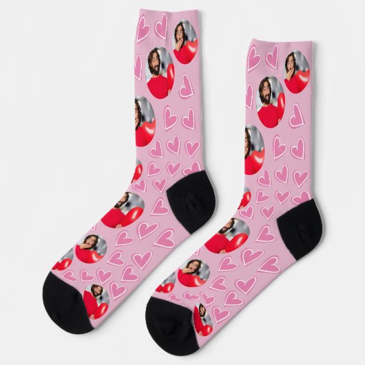 Liebe in jedem Schritt: Personalisierter Valentins Socken (Linkes Detail)