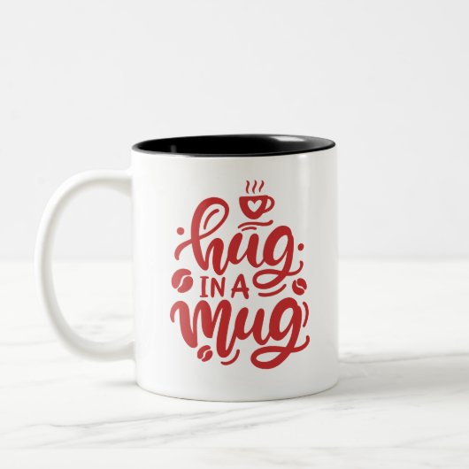 Liebe in jeder Sippe - Paare umarmen in einer Tass Zweifarbige Tasse (Links)