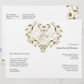 Liebe in jeder Sprache in Gold-Hochzeitsprogramm (Vorne/Hinten)
