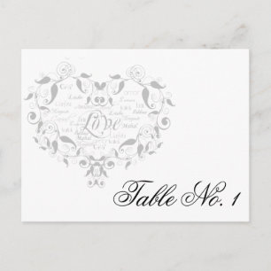 Liebe in jeder Sprache in Silver Tischnummer