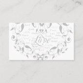 Liebe in jeder Sprache Silver Wedding Platzkarten (Rückseite)