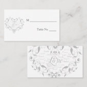 Liebe in jeder Sprache Silver Wedding Platzkarten (Vorne/Hinten)