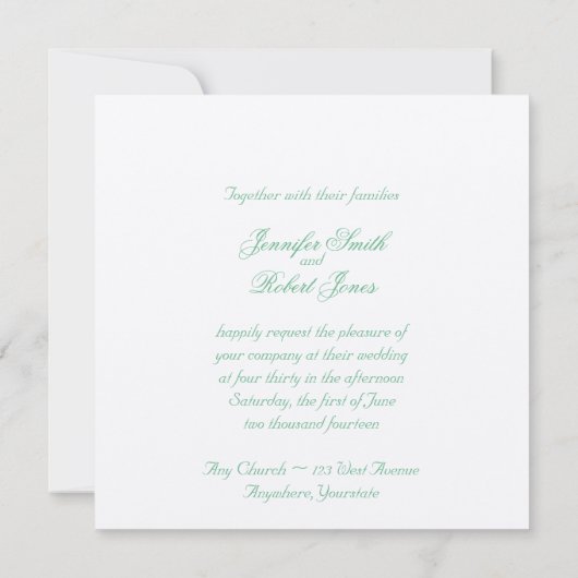 Liebe in jeder sprachlichen Grünen Hochzeit Einladung (Rückseite)