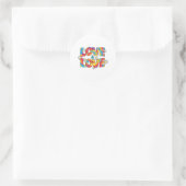 Liebe in Krawatte Runder Aufkleber (Tasche)