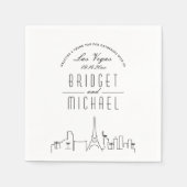 Liebe in Las Vegas | Moderner Deko City Skyline Serviette (Vorderseite)