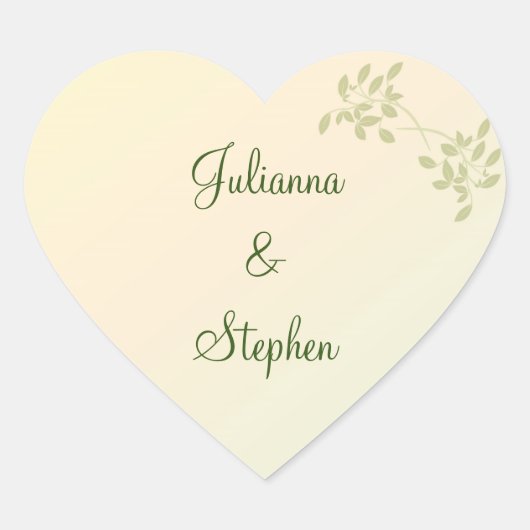 Liebe in Laurels individuell angepasst Herz-Aufkleber (Vorderseite)