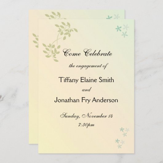 Liebe in Laurels Verlobung Großer Text Einladung (Vorne/Hinten)