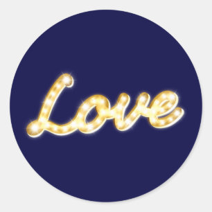 Liebe in Marquee Lights Aufkleber - Marine