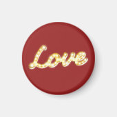 Liebe in Marquee Lights Red Magnet (Vorne)