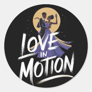 Liebe in Motion - Romantische afrikanische Tanzkun Runder Aufkleber