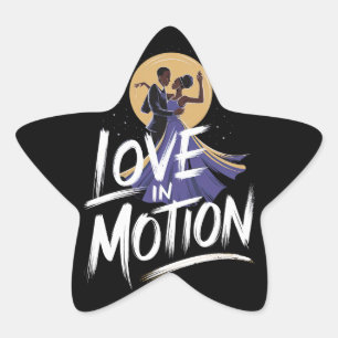 Liebe in Motion - Romantische afrikanische Tanzkun Stern-Aufkleber