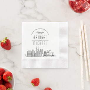 Liebe in Nashville   Modern Deko City Skyline Serviette