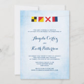 LIEBE in Nautic Signal Flags Cloud Blue Einladung (Vorderseite)