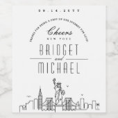 Liebe in New York | Cheers & Danke! Weinetikett (Einzelnes Label)