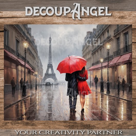 Liebe in Paris - Dekoupage - Seidenpapier