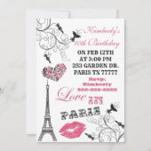 Liebe in Paris Eiffelturm-Party Einladung (Vorderseite)