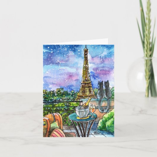 Liebe in Paris Feiertagskarte (Vorderseite)
