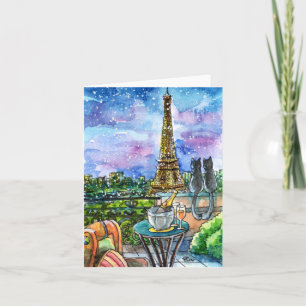 Liebe in Paris Feiertagskarte