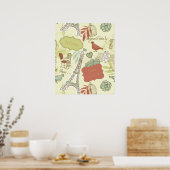Liebe in Paris-Muster Poster (Küche)
