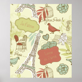 Liebe in Paris-Muster Poster