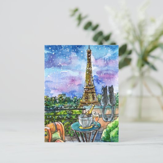 Liebe in Paris Postkarte (Stehend Vorderseite)