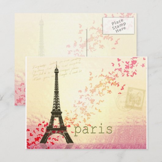 Liebe in Paris Postkarte (Vorne/Hinten)