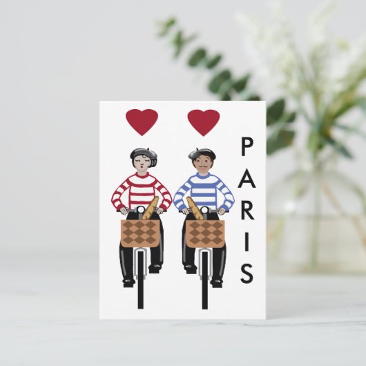 Liebe in Paris Postkarte (Stehend Vorderseite)