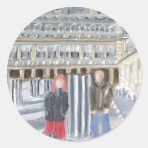 LIEBE IN PARIS RUNDER AUFKLEBER