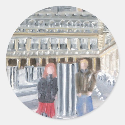 LIEBE IN PARIS RUNDER AUFKLEBER (Vorderseite)