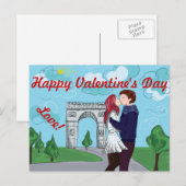 LIEBE IN PARIS VALENTINSTAG POSTCARD FEIERTAGSPOSTKARTE (Vorne/Hinten)