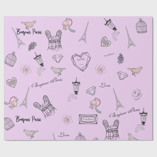 Liebe in Peris Bohemisch Chic Floral Reisemögliche Geschenkpapier (Flach)